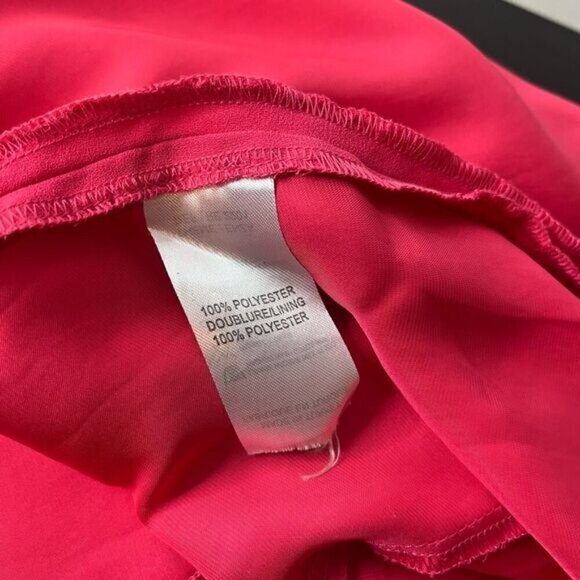 Lauren Vidal Women's Split Long Sleeve Mini A-Line Dress Pink Size Medium - Picture 12 of 13